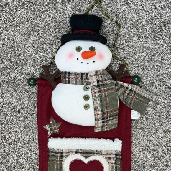 Long Hanging Snowman Christmas Decor Tapestry Sown Pockets - Picture 2 of 7